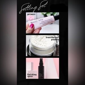 Mary Kay Primer, translucent powder and finishing spray set